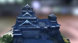 Kumamoto castle after earthquakes in 2016, Japan