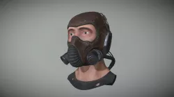 Leather gas mask