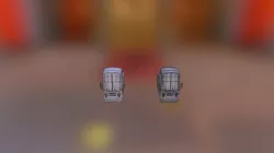 Low and high poly cartoon truck model