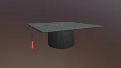 Low Poly Cartoon Graduation Hat