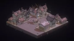 Low poly dark town