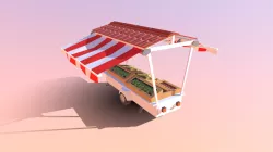 Low poly fruit market stall type 1