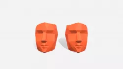 Low Poly Head Shaped Pen Rack for 3D Print