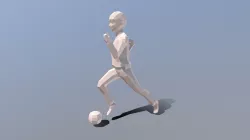 Low Poly Kid Playing With a Ball