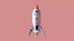 Low poly rocket