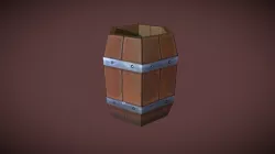 Low Poly Wood Barrel