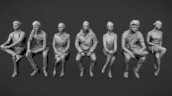 Lowpoly People Sitting Pack Vol. 2