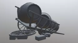 Medieval Cart and Barrels