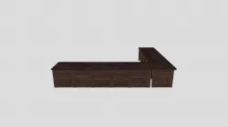 Middle age tavern balcony Low-poly 3D model