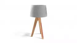 Miller Table Lamp, Natural Wood And Orange