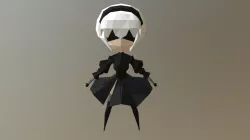 nier automata 2b 3d low poly model