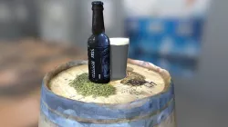 Oak barrel and Walking Tree Brewery Beer