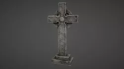 Old celtic cross gravestone