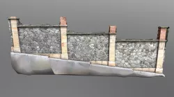 Old stone wall texture, uphill street stairs