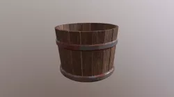 Old wooden bucket