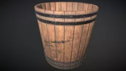 Old wooden bucket