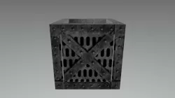 Open Metal Crate 3D Model