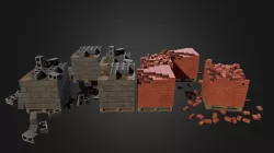 Pallets with Bricks and Cinder Blocks