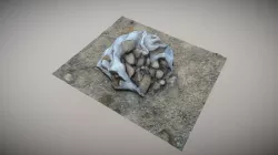 photogrammetry Sack of broken stones low poly