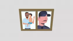 Picture Man Baby And Uniformed Man