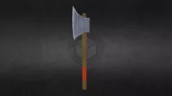 Primitive Low Poly Axe Hand Painted