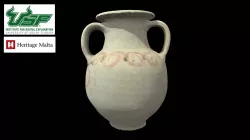Roman two-handled jar/urn with spiral decoration