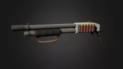 Sawed off pump action shotgun (Mossberg 500)