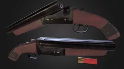 Sawn Off Shotgun with Shells
