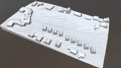 Schichtmodell mit Gebäudebestand für 3D-Druck