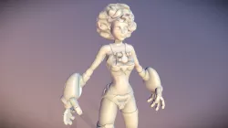 Sci-fi girl sculpt high-poly