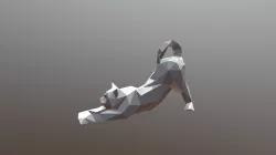 Stretching cat low poly