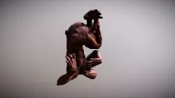 Suspended in air clay sculpture