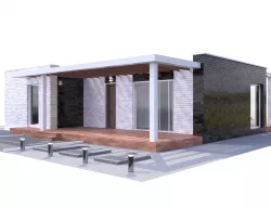 3D Modern brick House model 3D model
