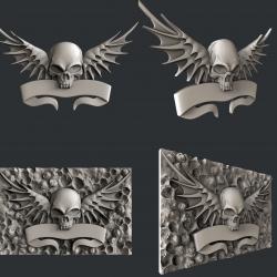 3d STL models for CNC router skull vampire 3D model