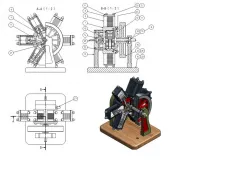 6 Cylinder Radial Engine (Pneumatic)