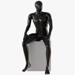 Abstract male mannequin sitting 03 3D model