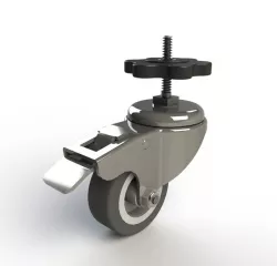 Adjustable caster with brake