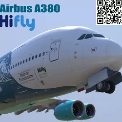 Airbus A380 HiFly 9H-MIP Low-poly  3D model