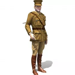 Aviator WWI British Pilot - Low poly - rigged - animated 3D model