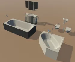 Bathroom 9 models Low-poly  3D model