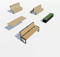 benches 3D model