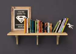 Book shelf books and book end 3D model