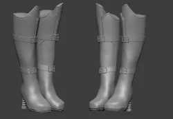 boots sci fi fantasy stl obj 3D model