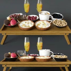 Breakfast in bed 3D model