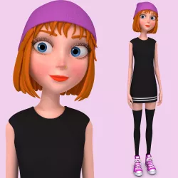 Cartoon Girl Rachel Rigged 3D model