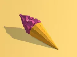 Cartoon Low Poly Ice Cream Low-poly  3D model