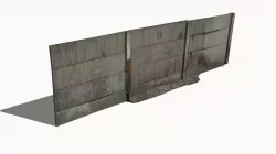 Concrete fence wall Low-poly  3D model