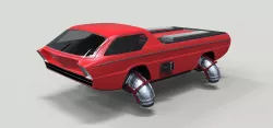 Dodge Deora jet flying car concept 3D model