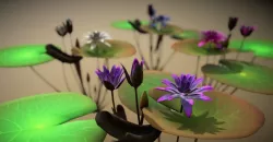 Flower Nymphaea Low-poly  3D model