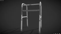 Four legs walker aids black Low-poly  3D model